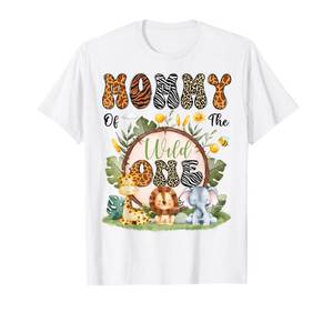 lot 7600 image: Mommy Of The Wild One First Bday Safari Jungle Animal T-Shirt L