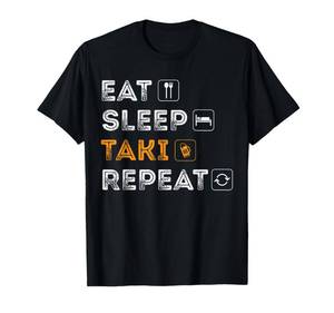 lot 7605 image: Eat, Sleep, Taki, Repeat - Funny Kava and Beer Shirt T-Shirt Blue XL
