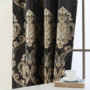 lot 7613 image: Loom and Mill Luxury Damask Curtains for Bedroom, Lined Thick Jacquard Blackout Curtains with Tiebacks, Window Curtain for Living Room Party Banquet Decor (2 Panels, 52 x 84 Inch, Black)