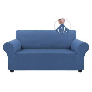 lot 7617 image: Asnomy Sofa Covers for 2 Cushion Couch Stretch loveseat Covers Slipcovers, Pet Protector Furniture Covers for Dogs Cats Spandex Jacquard Fabric Small Checks Medium River Blue