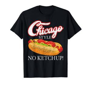 lot 7620 image: Chicago Hot Dog Summer Style 4th Of July No Ketchup Gift T-Shirt Blue L