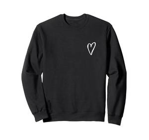 lot 7624 image: White Tiny Heart Pocket Valentines Day Love Sweatshirt M