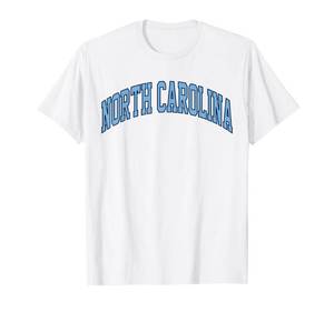 lot 7630 image: Retro North Carolina Souvenir Simple North Carolina Blue Tee T-Shirt
