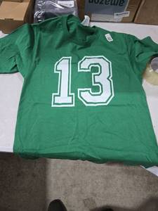 lot 7638 image: Number 13 Numbered Uniform Sports Jersey Team 13th Birthday T-Shirt S Green