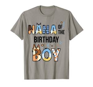 lot 7643 image: Nana of The Birthday Boy Party Blue Dog Lover Matching T-Shirt M