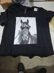 lot 7648 image: Vintage Retro Types of Horses Horse Breed T-Shirt M