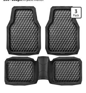 lot 1018 image: CAR PASS Heavy Duty Rubber Car Mats, Deep Dish All-Weather Floor Mat for Car Full Set Durable Anti-Slip 3D Rhombus Waterproof Trim to Fit Liner Universal Fit Automotive,Sedan,SUV,Truck, 3 Piece Black