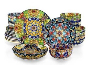 lot 1031 image: vancasso 24 Pieces Dinnerware Sets, Plates and Bowls Set,
