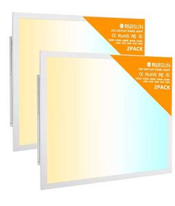 lot 2025 image: 2 Pack 2x2 LED Flat Panel Light Drop Ceiling Office Fixture, 4800LM, 20W25W30W35W40W Selectable,3000K3500K4000K5000K6500K 5CCT,Dimmable (0-10V) for Shop
