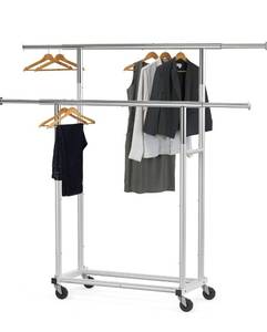 lot 2029 image: Standard Double Rod Garment Rack, White