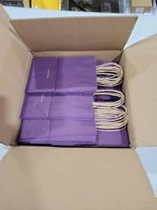 lot 2038 image: Box of Gift Paper Bags purple - 100ct