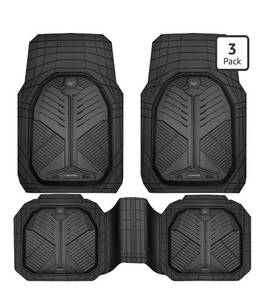 lot 2051 image: CAR PASS Heavy Duty Rubber Car Mats, Deep-Dish Odorless Car Floor Mats All Weather, Universal Trim-to-Fit for SUVs Trucks Sedans, Waterproof Anti-Slip, 3 Pieces V12 Black