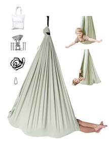 lot 2073 image: Marlowe &amp Co Indoor Outdoor Double Layer Cotton Sensory Compression Swing, Special Needs Therapy Swing, Holds 200 Pounds, 360° Swivel Hardware Included, Desert Sage