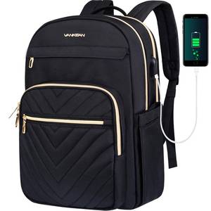 lot 2078 image: VANKEAN Laptop Backpack for Women, Laptop Computer Bag Travel Backpack Purse,Waterproof Work Business Backpack College Teacher Bags, Black