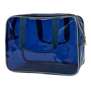 lot 2081 image: TotePrint PVC Clear Pure Color Transparent Large Zipper Cosmetic Pouch Travel Makeup Cosmetic Bag with Handle for Travel Bathroom Toiletry Organizer (A23014-101-23)