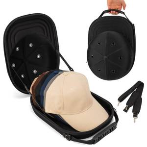 lot 2084 image: bipkonu Hat Travel Case, Hat Carrier Travel Case with Adjustable Shoulder Strap, Hat Organizer Baseball Caps Holder for 6 Baseball Caps, Perfect for Traveling & Home Storage, Small
