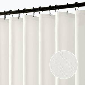 lot 2085 image: ANRODUO White Extra Long Fabric Shower Curtain, 108 Inch Long Heavy Duty Cloth Shower Curtain Set with 12 Metal Hooks, Waterproof Decor Machine Washable for Bathroom Bathtub Hotel, 72 x 108