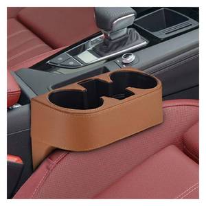 lot 2095 image: ZIMISI Car Cup Holder, PU Leather Auto Front Console Gap Filler Organizer, Multifunctional Cup Drink Holder, Car Seat Gap Filler Storage Box, Coin Bucket, Cell Mobile Phone Holder (Brown)