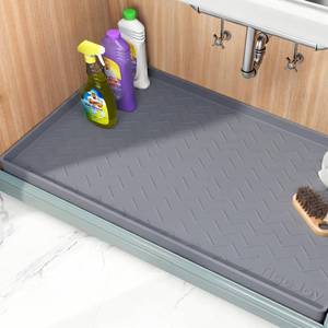 lot 2096 image: TigeJoy 34 x 22 Under Sink Mats for Kitchen Waterproof, Leak-Proof Silicone Mat Sink Protector and Cabinet Liner, Kitchen Essentials Organizer and Storage, Boot or Shoe Tray, Pet Feeding Mat