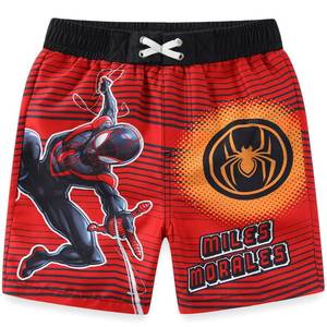 lot 2101 image: Marvel Spider-Man Miles Morales Boys UPF 50 Swim Trunks Bathing Suit for Big Kids Red