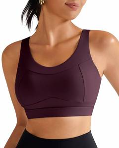 lot 2114 image: RUNNING GIRL High Impact Sports Bras for Women,Racerback Running Bra Workout Crop Tank Tops Longline Sports Bra Push up(WX2667 Deep Taupe L)