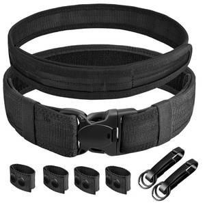 lot 2128 image: MOZETO Duty Belt, 2 Police Security Nylon Duty Belts Law Enforcement Officer with 2 Key Holder and 4 Belt Keepers