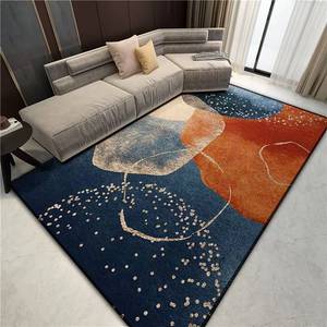 lot 2157 image: Sequined Dots Modern Abstract Area Rug Navy Blue Golden Coral Multicolor Rugs for Living Room Bedroom Sports Floor Mat Carpet,5x8