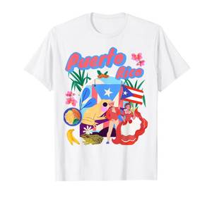 lot 2167 image: Puerto Rican Outfit Idea for Women & Puerto Rico Flag T-Shirt XS blue