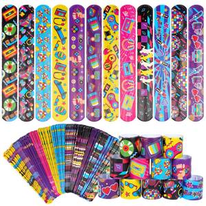 lot 2192 image: Kolewo4ever  80s 90s Slap Bracelets Back to 80s 90s Throwback Theme Party Decorations Slap Bracelets Retro Cute Cassette Tape for Birthday Party Supplies