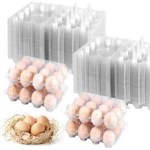 lot 2195 image: ZHIGLMYD  12 Count Plastic Egg Cartons - Bulk Cheap Clear Reusable Egg Containers for Chicken Eggs, Dozen Egg Storage Solutions.