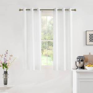 lot 2199 image: NICETOWN Non-See-Through White Sheer Curtains 72 inches Long 2 Panels, 42 Wide Grommet Window Curtains Drapes for Living Room, Bedroom, Bathroom- Light Filtering Elegant Window Drapes