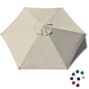lot 2215 image: EliteShade USA 7.5FT Replacement Covers 6 Ribs Market Patio Umbrella Canopy Cover (CANOPY ONLY) (Beige)