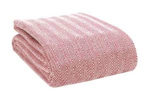 lot 2216 image: Glamburg 100% Soft and Breathable Cotton Thermal Blanket Twin Red - Perfect for Layering Any Bed for All Season