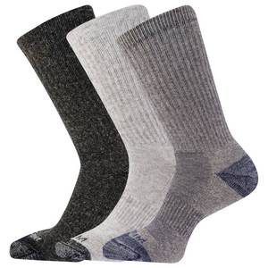 lot 2242 image: Merrell Unisex Adult Mens And Womens Wool Everyday Hiking - 3 Pair Pack Cushion Arch Support & Moisture Wicking Casual Sock, Charcoal Heather, Medium-Large US