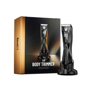 lot 2253 image: Lijecozy Body Hair Trimmer for Men Pubic Hair Trimmer with Wireless Charging & 4000K LED Display, Waterproof Wet Dry Body Groomer for Face Legs, 90Min, Ceramic Blade