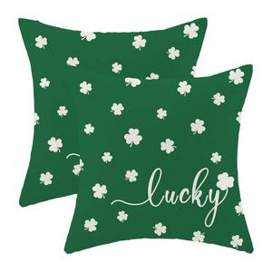 lot 2256 image: CXMEIFLY St Patricks Day Pillow Covers 24x24 Inch Set of 2 for Lucky Green Clover Decor Throw Pillows Spring Nature Plant Shamrock Outdoor Decorative Cushion Cases for Couch Bed Decorations