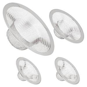 lot 2259 image: Juvale Stainless Steel Sink Drain Strainer - Mesh Kitchen Sink Strainer - Anti-Clogging Wire Mesh Screen - Pack of 4, 4.3 in, 2.8 in, 2.1 in