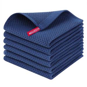 lot 2265 image: Homaxy 100% Cotton Waffle Weave Kitchen Dish Cloths, Ultra Soft Absorbent Quick Drying Dish Towels, 12 x 12 Inches, 6-Pack, Navy Blue