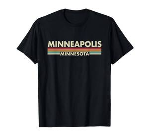 lot 2277 image: Minneapolis - Minnesota - Vintage  Retro Stripes - Classic T-Shirt medium red