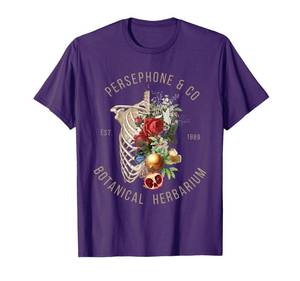 lot 2321 image: Hades and Persephone Persephone Botanical Herbarium T-Shirt - Medium