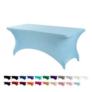 lot 2326 image: Peomeise 6FT Spandex Table Cover Rectangular Stretch Spandex Tablecloth (grey ,6FT)