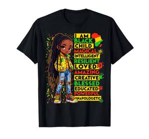 lot 2342 image: I Am Black Child History Month African American Kids Girls T-Shirt XL