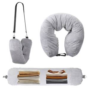 lot 2349 image: Yuomeaz Stuffable Neck Pillow for Travel, Velvet Travel Neck Pillow Storage Bag with Adjustable Necks Size for Airplanes, No Filler Storage Pillows Fits 3 Days of Travelling Essentials