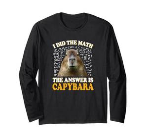 lot 2381 image: Boys Girls Kids I Did The Math Answer Capybara Meme Lover Long Sleeve T-Shirt medium
