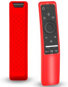 lot 2393 image: Case Compatible with Samsung Smart TV Remote Controller BN59 Series, Light Weight Silicone Cover Protector Shockproof Anti-Slip Remote Skin Sleeve - Red