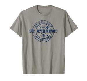lot 2404 image: St. Andrews Scotland Golf 1552 Navy Imprint Distressed T-Shirt XL