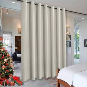 lot 2418 image: RYB Home Blackout Room Divider Curtain, Soundproof Privacy Screen Curtains Partitions Shade for Share Space Kids Nursery Bedroom, Wide 100 inches x Long 84 inches, Natural, 1 Panel