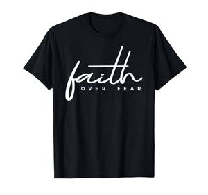 lot 2426 image: Faith Over Fear Christian T-Shirt XL purple