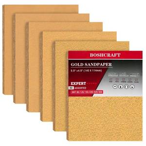 lot 2458 image: BOSHCRAFT 50 Pcs 14 Sheet Sandpaper, Premium Sand Paper 80120150220320400 Grit Sandpaper Sheet Sand Paper Assortment for Wood Metal Automotive Palm Sanders 5.5 x 4.5
