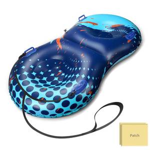 lot 2460 image: Snow Tube with Towable Tow Rope, UOLUUK 2 Persons Heavy Duty Inflatable Sled for Kids & Adults Premium Abrasion-Resistant Thickened Bottom Sledding for Outdoors (Purple Lightning)